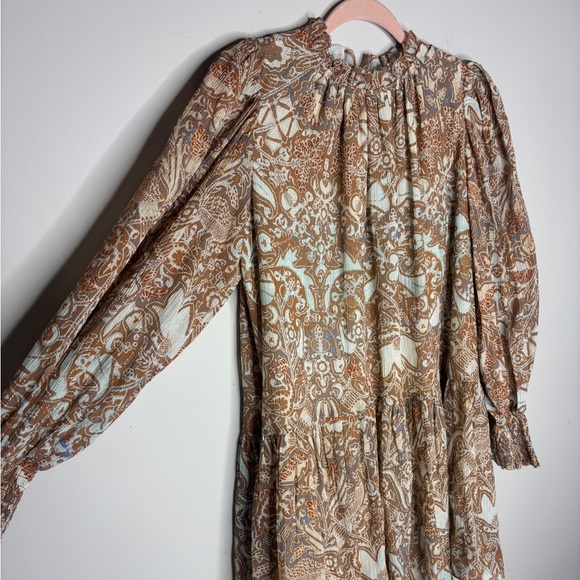 Ulla Johnson Maja Feldspar Paisley Chiffon Minidress Size 6 Long Sleeve EUC - Picture 7 of 16